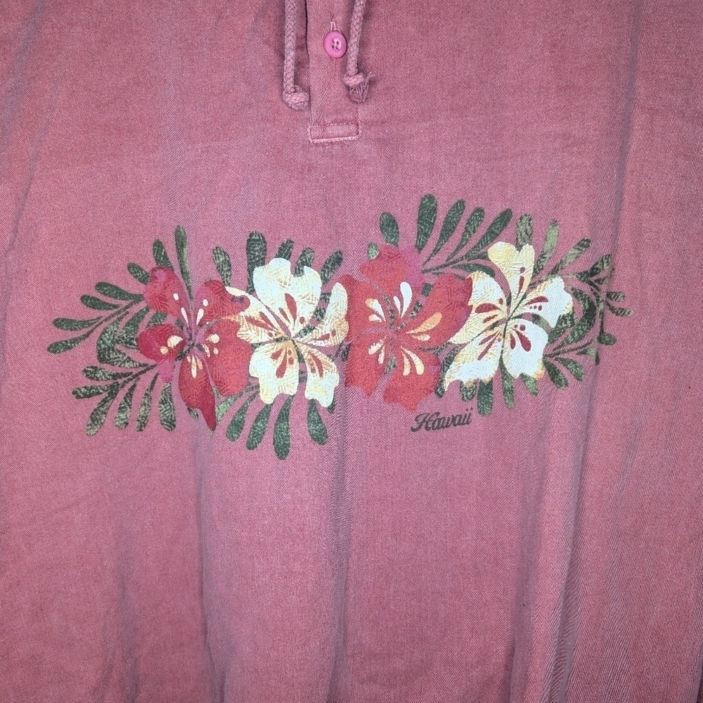 Vintage Hawaiian original crazy shirt hibiscus dyed Floral shirt womens L - Picture 2 of 7